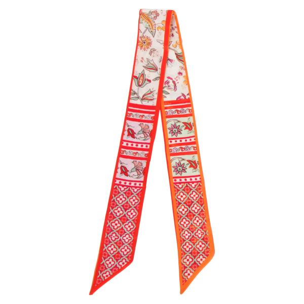 FOLK MOTIF SKINNY SCARF