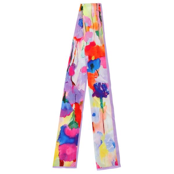 WATERCOLOR FLORAL SKINNY SCARF