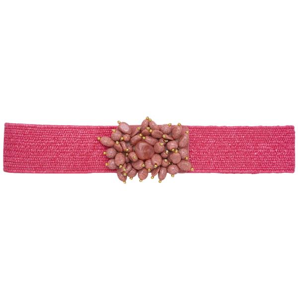 FLORAL STONE BEAD WOVEN BELT