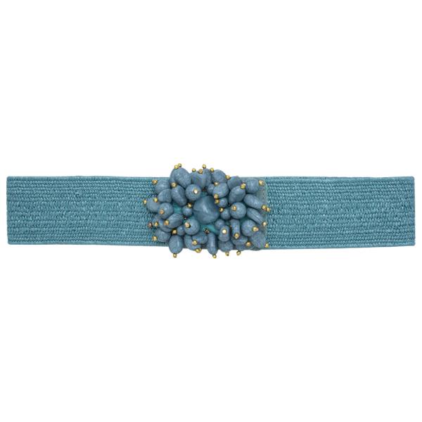 FLORAL STONE BEAD WOVEN BELT