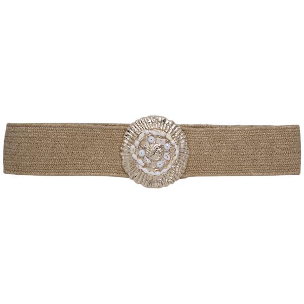 ROUND SEA SHELL METAL WOVEN BELT