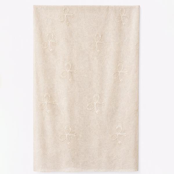 EMBROIDERED DETAIL LIGHTWEIGHT LONG OBLONG SCARF