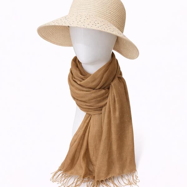 MICRO DOT FRINGE LIGHTWEIGHT LONG OBLONG SCARF