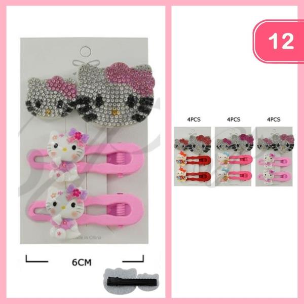 RHINESTONE KITTEN HAIR CLIP (12 UNITS)