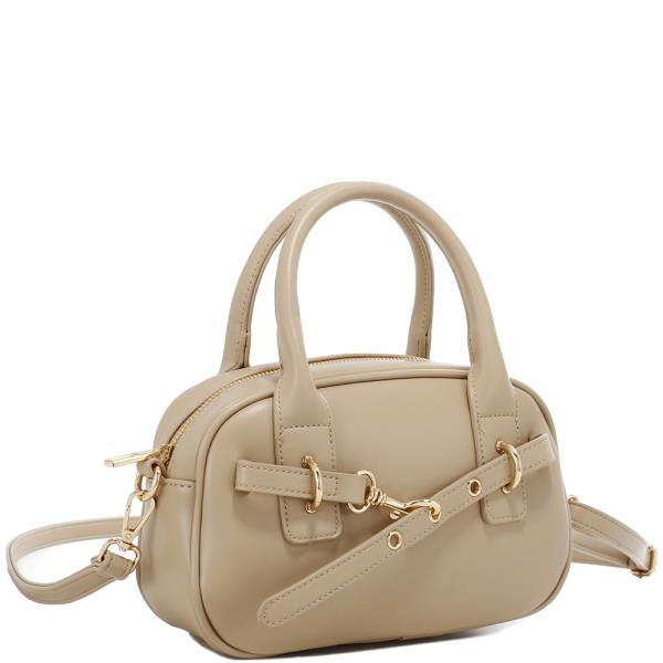 SMOOTH FRONT HOOK DESIGN SATCHEL BAG