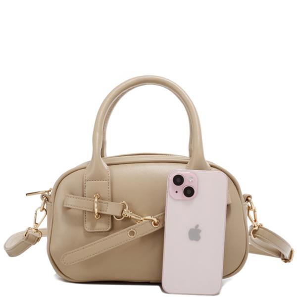 SMOOTH FRONT HOOK DESIGN SATCHEL BAG