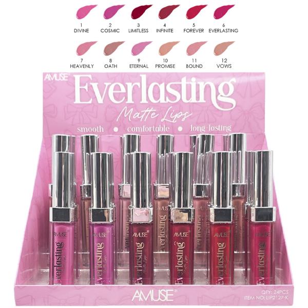AMUSE EVERLASTING MATTE LIPS (24 UNITS)