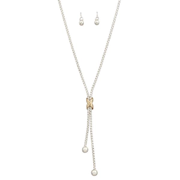 LONG CHAIN NECKLACE EARRING SET