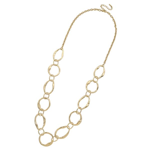 ROUND METAL LINK NECKLACE EARRING SET