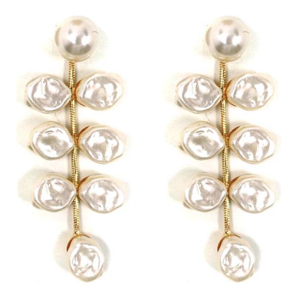 METAL PEARL EARRINGS