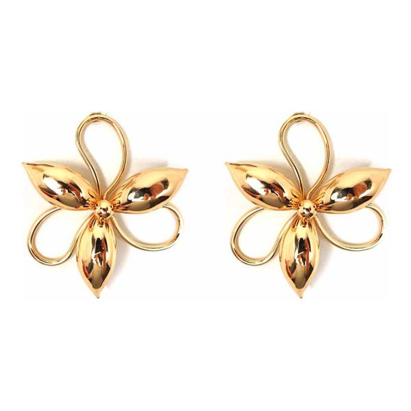 METAL FLOWER POST EARRINGS