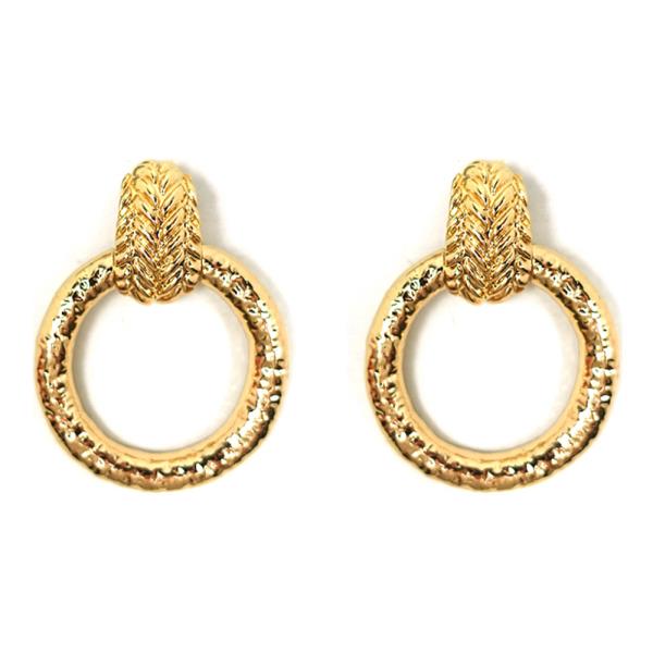 ROUND SHAPE  POST HOOP EARRINGS