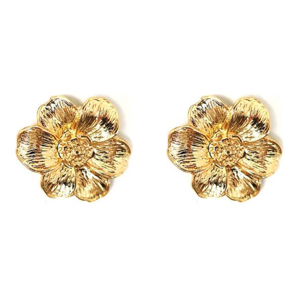 METAL FLOWER SHAPE POST EARRING