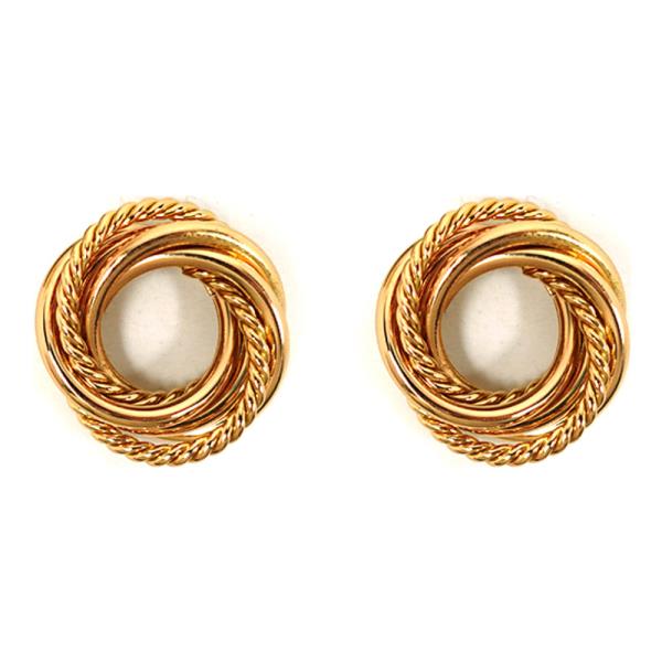 LAYERED ROUND SHAPE POST EARRINGS
