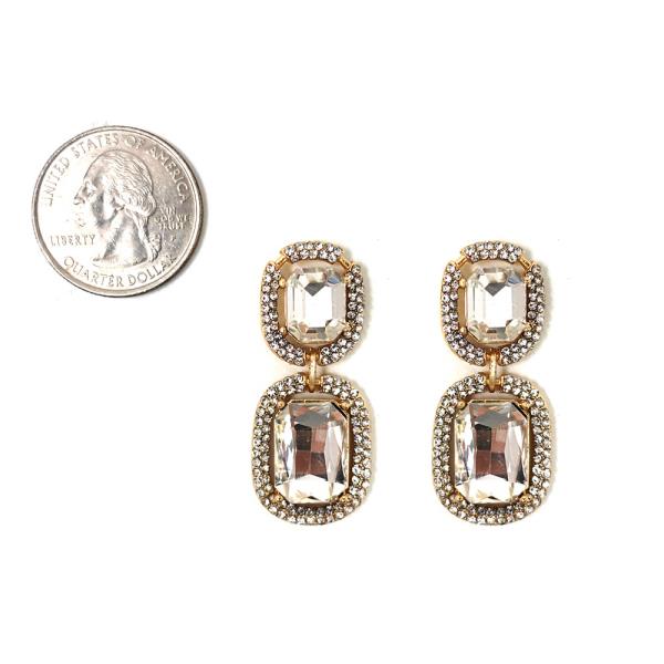 STONE DROP POST EARRINGS