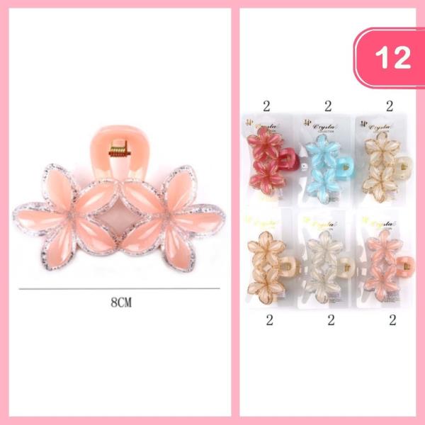 PLUMERIA HAIR CLAW CLIP (12 UNITS)
