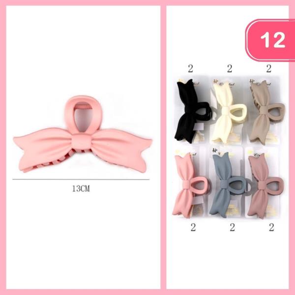 BOW HAIR CLAW CLIP (12 UNITS)