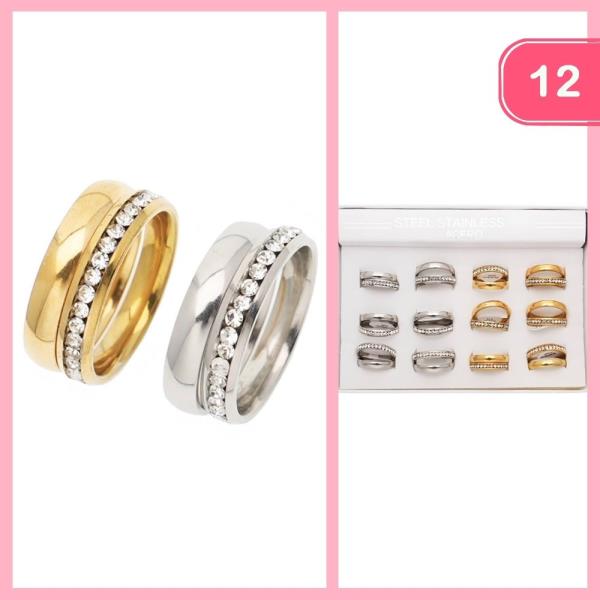 STAINLESS STEEL STACKABLE RINGS (12 UNITS)