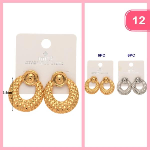 TEXTURED POST EARRINGS (12 UNITS)