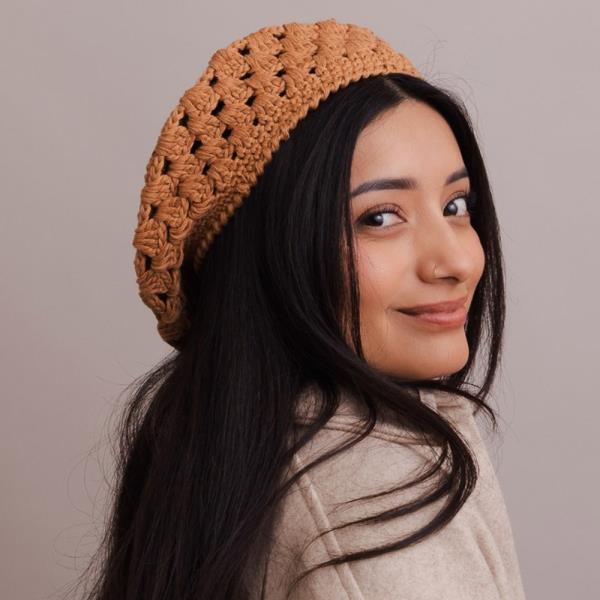 BOHO CHIC CROCHET KNITTED SLOUCHY BEANIE