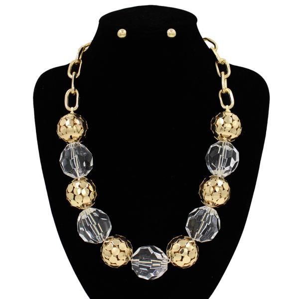 METAL CLEAR BEAD NECKLACE