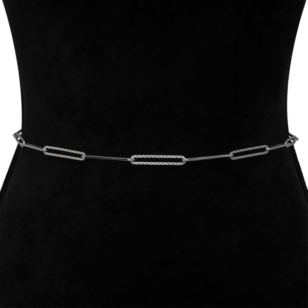 TEXTURED PAPERCLIP SHAPED LINK HOOK BELT