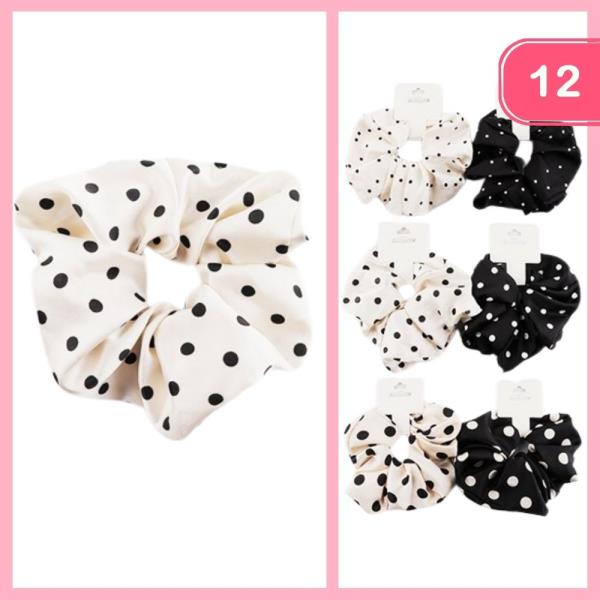 POLKA DOT HAIR SCRUNCHIE (12 UNITS)