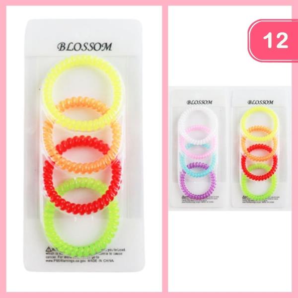 SPIRAL COIL HAIR TIES (12 UNITS)