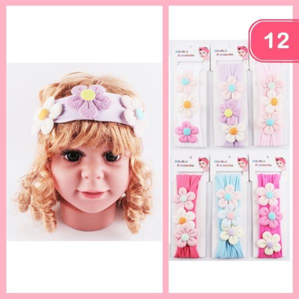 KIDS FLOWER HEADBAND (12 UNITS)