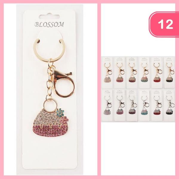 RHINESTONE PURSE KEYCHAIN (12 UNITS)
