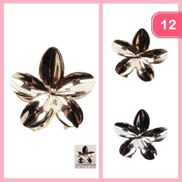 METAL FLOWER HAIR CLAW CLIP (12 UNITS)