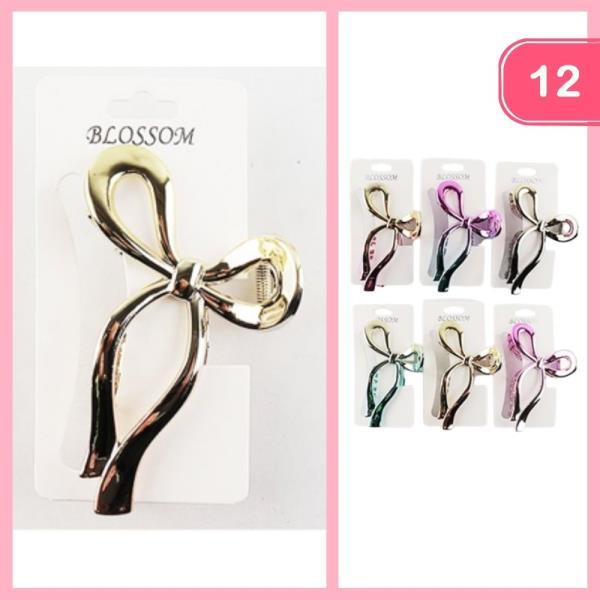 BOW HAIR CLAW CLIP (12 UNITS)