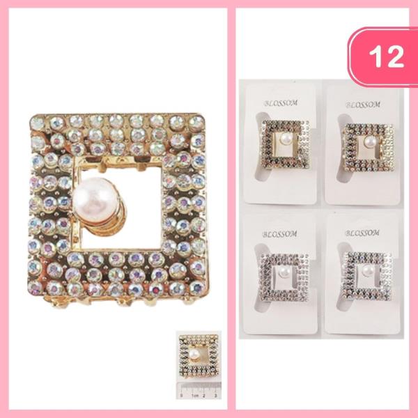 RHINESTONE HAIR CLAW CLIP (12 UNITS)
