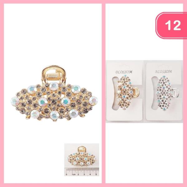 RHINESTONE HAIR CLAW CLIP (12 UNITS)