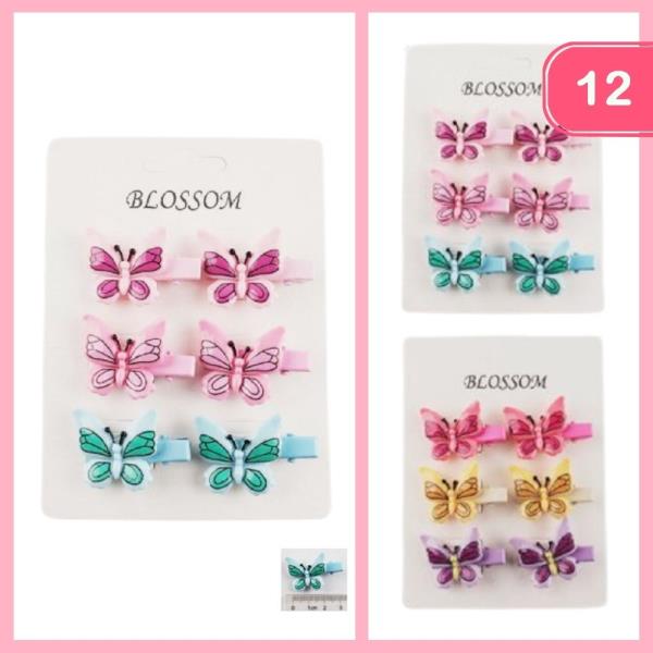 MINI BUTTERFLY HAIR CLIPS (12 UNITS)