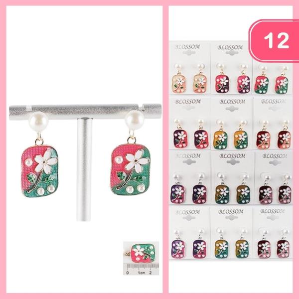PEARL FLOWER POST EARRING (12 UNITS)