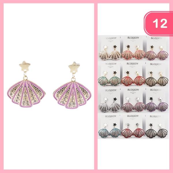SEASHELL DANGLE EARRINGS (12 UNITS)