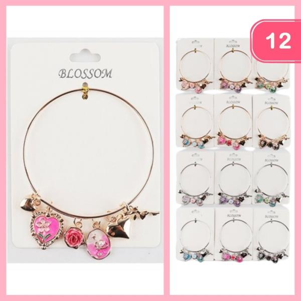 HEART ROSER CHARM BRACELET (12 UNITS)