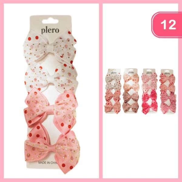 POLKA DOT HAIR BOWS (12 UNITS)