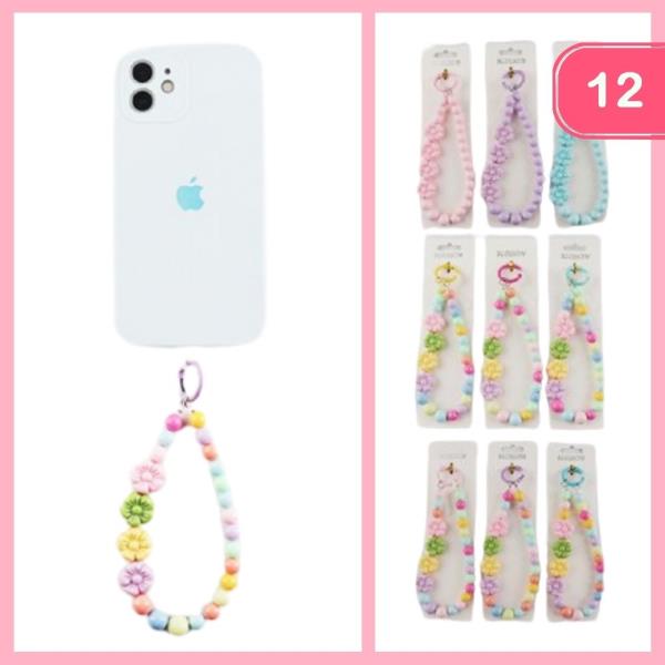 BEADED FLOWER PHONE LANYARD (12 UNITS)