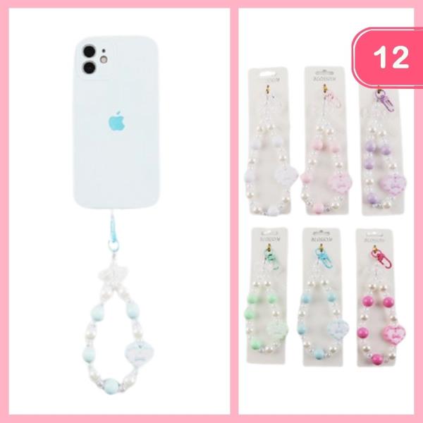 BEADED HEART PHONE LANYARD (12 UNITS)