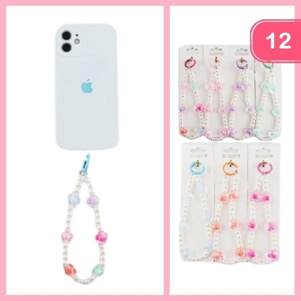 BEADED FLOWER PHONE LANYARD (12 UNITS)