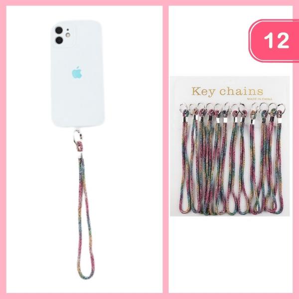 RHINESTONE ROPE PHONE LANYARD (12 UNITS)