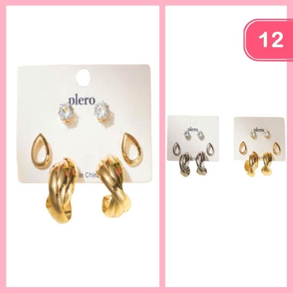 MIXED POST EARRINGS (12 UNITS)