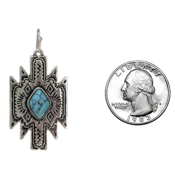 WESTERN HAND STONE AZTEK EARRINGS