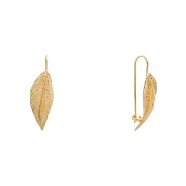 METAL LEAF DROP EARRING