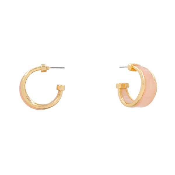 METAL RESIN HUGGIE HOOP EARRING