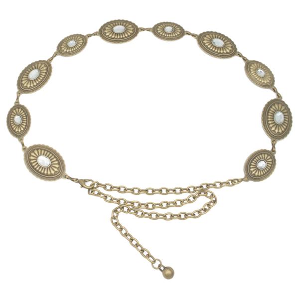 SW DUAL SIZE CAB ACCENT CONCHO CHAIN BELT