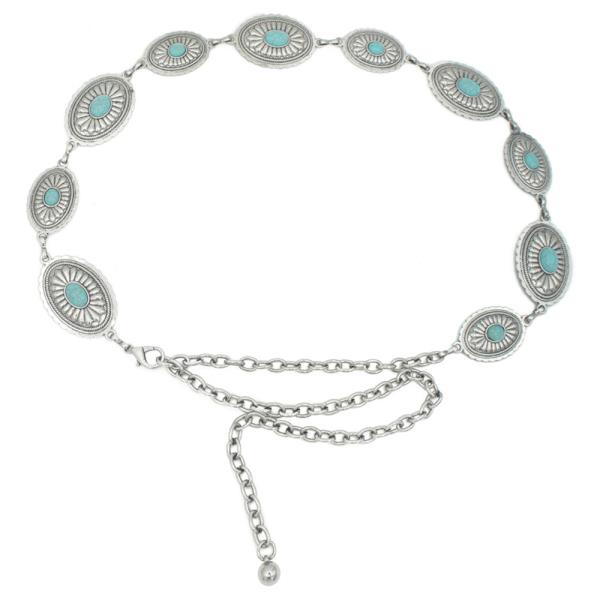 SW DUAL SIZE CAB ACCENT CONCHO CHAIN BELT
