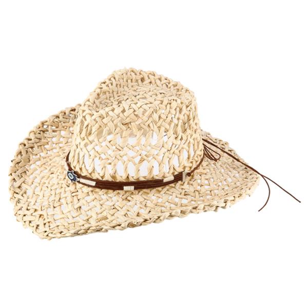 STRAW WOVEN BAND COWBOY SUN HAT